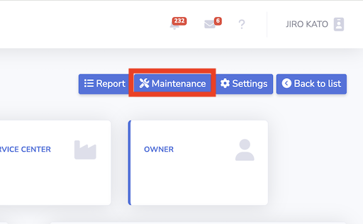 Press maintenance button in the device page